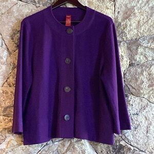 100% wool, Purple A-line cardigan